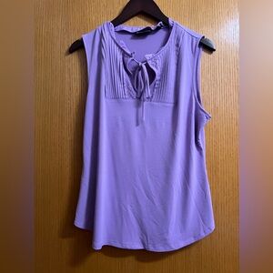 NY & Co lilac sleeveless blouse tie front